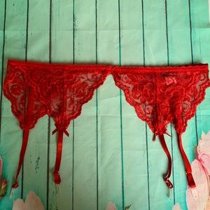 NWOT Red Lace Garter Belt